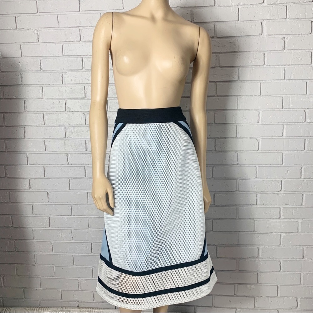 Harper & Liv Mesh Overlaid Pencil‎ Utah Sky Skirt